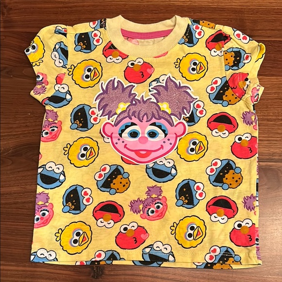 Sesame Street Yellow and Pink Short Sleeve Tee - Picture 1 of 4